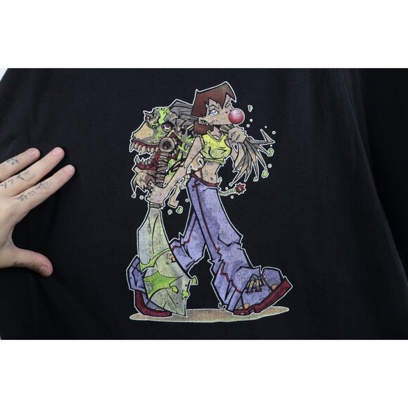 Vtg Mens L Faded The Monster Club Comics Graffiti Hip Hop Short Sleeve T-Shirt - Picture 4 of 15